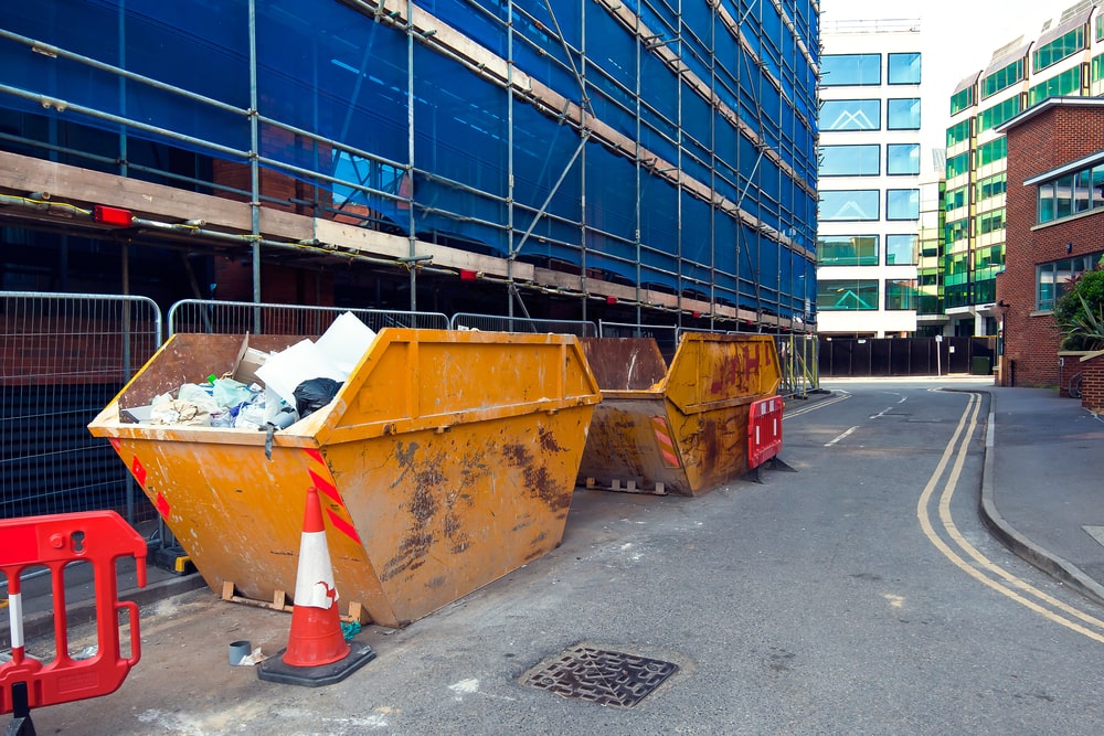 Commercial Skip Next To Building Site